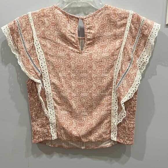 MISA Los Angeles Floral Ruffled Lace Blouse NWOT - Picture 3 of 7